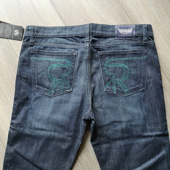 NEW! Rock & Republic Stella Straight Leg Jeans Dark Denim NWT - Picture 4 of 12